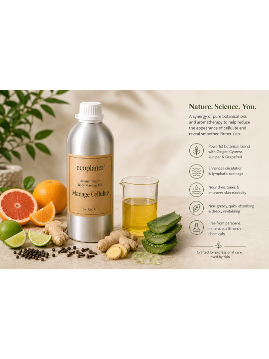 EcoPlanet Aromatherapy Anti-Cellulite Body Massage Oil | 1 L