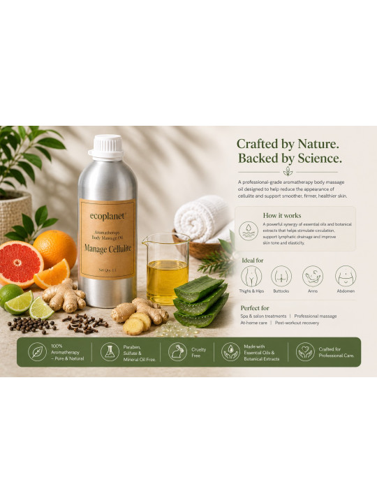 EcoPlanet Aromatherapy Anti-Cellulite Body Massage Oil | 1 L
