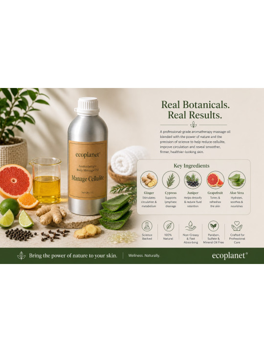 EcoPlanet Aromatherapy Anti-Cellulite Body Massage Oil | 1 L