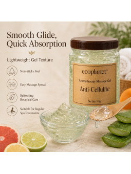 Transparent aromatherapy massage gel with aloe vera grapefruit ginger and citrus oils
