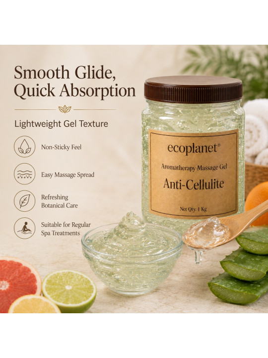 Transparent aromatherapy massage gel with aloe vera grapefruit ginger and citrus oils