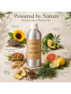 Premium botanical massage oil with sunflower avocado almond citrus ginger and black pepper oils