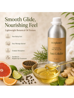 Smooth glide anti-cellulite body massage oil for professional body toning massage