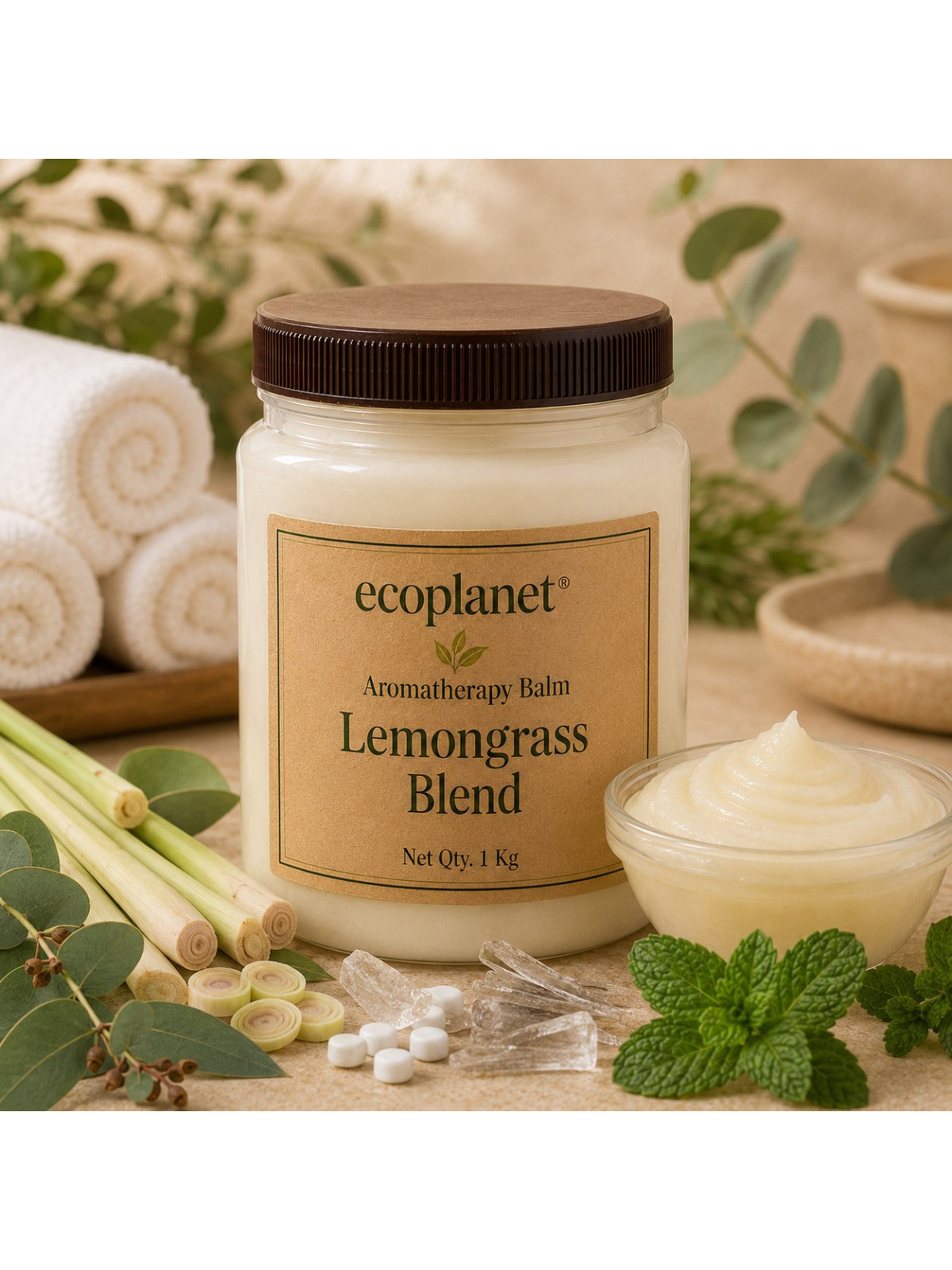 EcoPlanet Lemongrass Blend Balm 1 Kg | Reflexology & Massage Balm