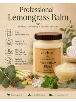 Professional Lemongrass Blend Balm 1 Kg for spa, salon, reflexology, body massage and aromatherapy wellness rituals.