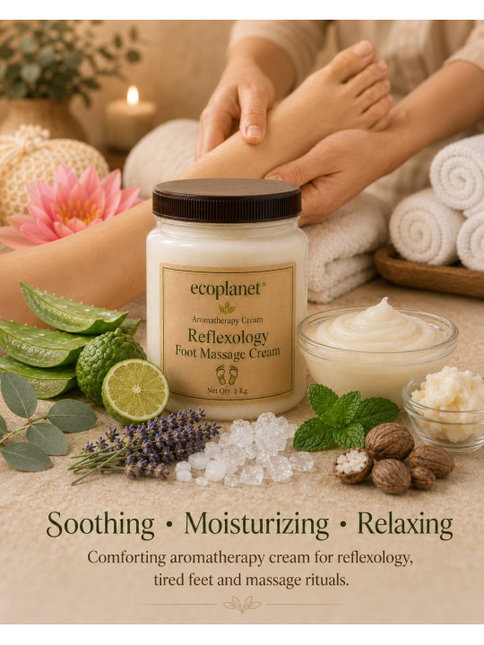 EcoPlanet Reflexology Foot Massage Cream for soothing foot massage, pedicure rituals and wellness treatments
