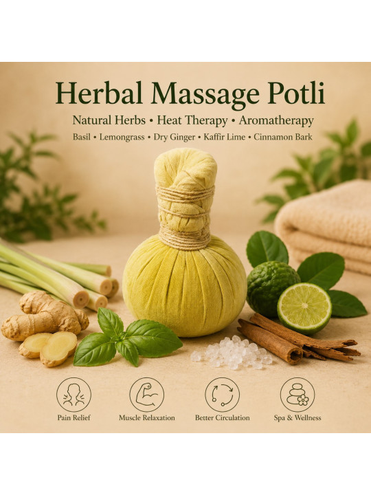 EcoPlanet Herbal Massage Potli 250 g | Aromatherapy Herbal Compress for Spa & Wellness