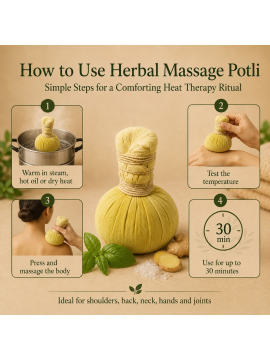 EcoPlanet Herbal Massage Potli 250 g | Aromatherapy Herbal Compress for Spa & Wellness