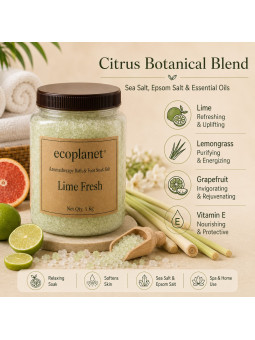 Lime Fresh Bath Salt With Sea Salt Epsom Salt