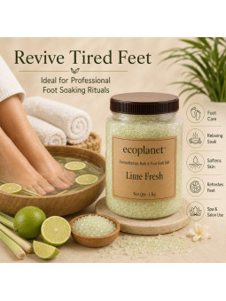 Lime Fresh Foot Soak Salt For Spa Pedicure