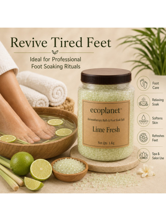 Lime Fresh Foot Soak Salt For Spa Pedicure