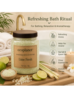 Aromatherapy Bath Salt With Lime Lemongrass