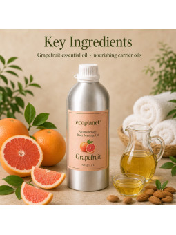 EcoPlanet® Grapefruit Body Massage Oil with grapefruit essential oil and nourishing carrier oils