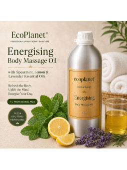 EcoPlanet Energising Body Massage Oil with Spearmint, Lemon and Lavender.