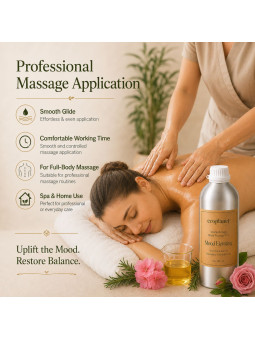 Professional massage application with Mood Elevating Body Massage Oil.