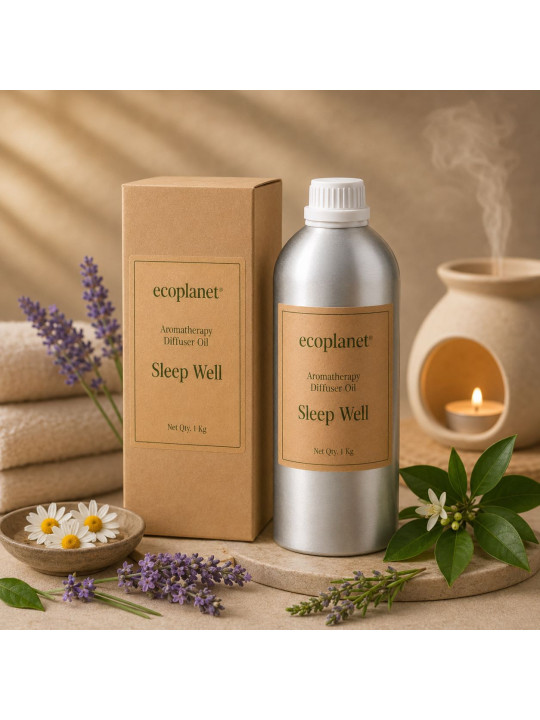 EcoPlanet Sleep Well Aromatherapy Diffuser Oil professional 1 kg bottle and carton