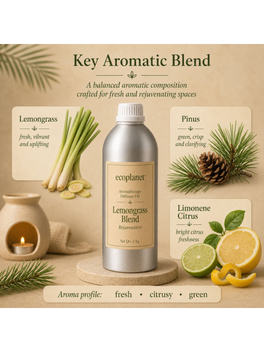 Benefits of EcoPlanet Lemongrass Blend aromatherapy diffuser oil