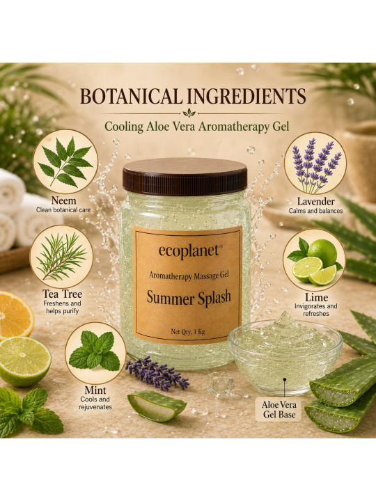 Summer Splash Massage Gel with Neem, Tea Tree, Lavender, Lime, Mint and Aloe Vera