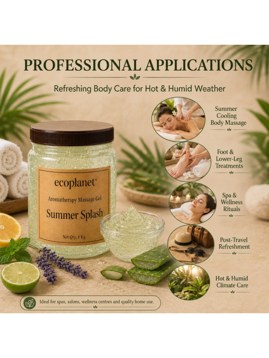 Professional Summer Splash Body Massage Gel for cooling body, foot and lower-leg treatments