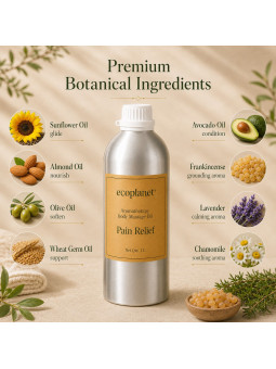 Botanical oils with Frankincense, Lavender and Chamomile essential oils.