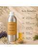 Calming aromatherapy profile of Frankincense, Lavender and Chamomile.