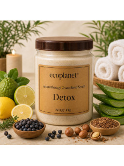 EcoPlanet® Cream-Based Scrub – Detox 1 Kg with Aloe Vera, citrus fruits, Juniper Berry and Hazelnut Shell exfoliating beads
