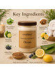ingredients Detox Cream Scrub including Aloe Vera, Hazelnut Shell beads, Bergamot, Lemon and Juniper Berry oils