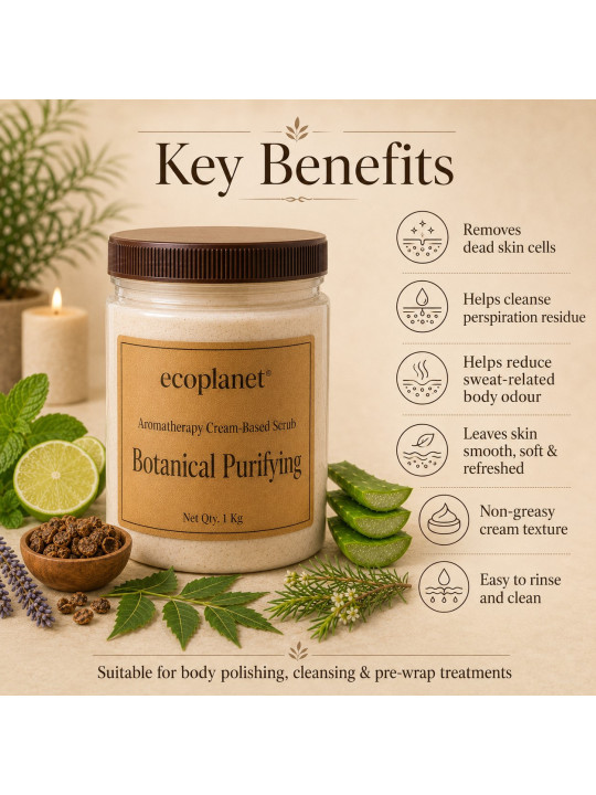 Exfoliates, refreshes and helps reduce sweat-related body odour