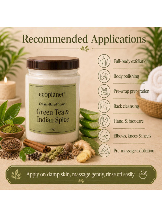 Green Tea Spice Scrub applications