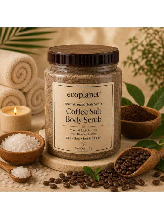 Coffee Salt Body Scrub
Mineral-rich sea salt with roasted coffee for smooth, polished skin.