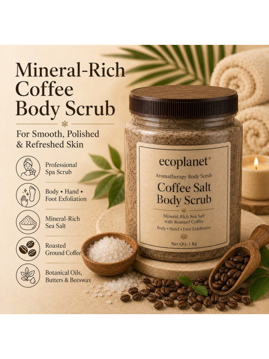 Mineral-Rich Coffee Body Scrub
For body, hand and foot exfoliation.