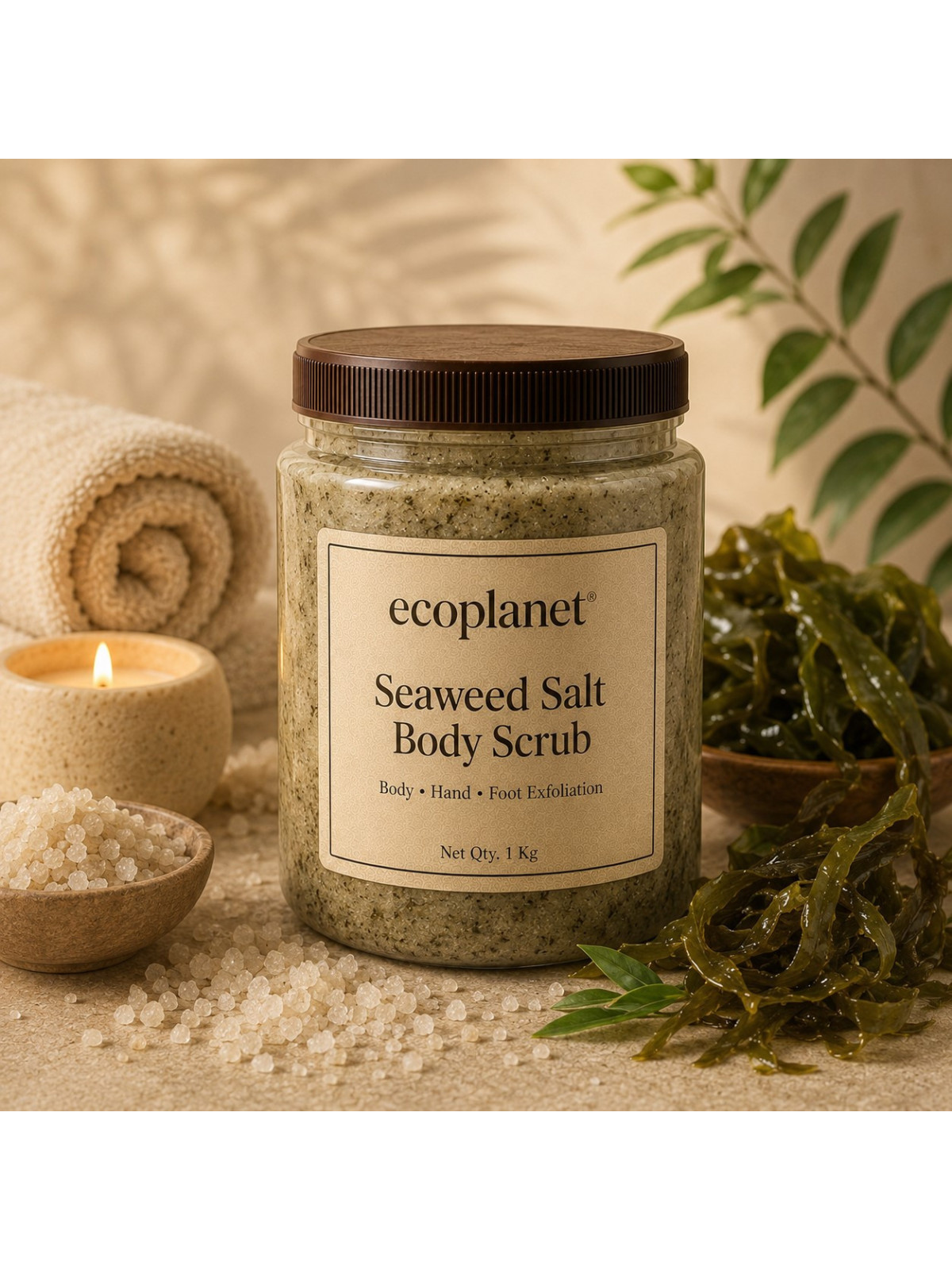 Seaweed Salt Body Scrub
Mineral-rich exfoliation for body, hands and feet.