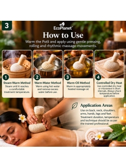 How to warm and use EcoPlanet Herbal Massage Potli in professional spa treatments