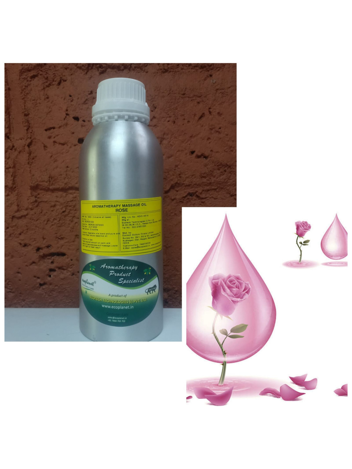 EcoPlanet Aromatherapy Massage Oil - Rose | Relax