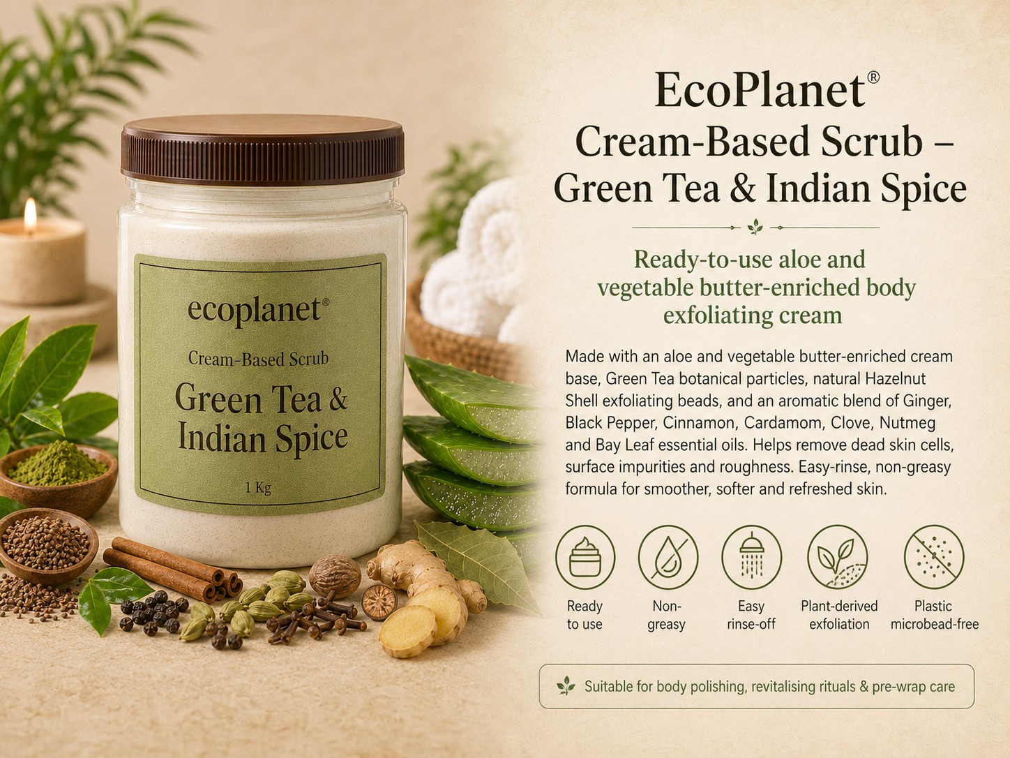 Botanical Exfoliation with Indian Spice Aroma