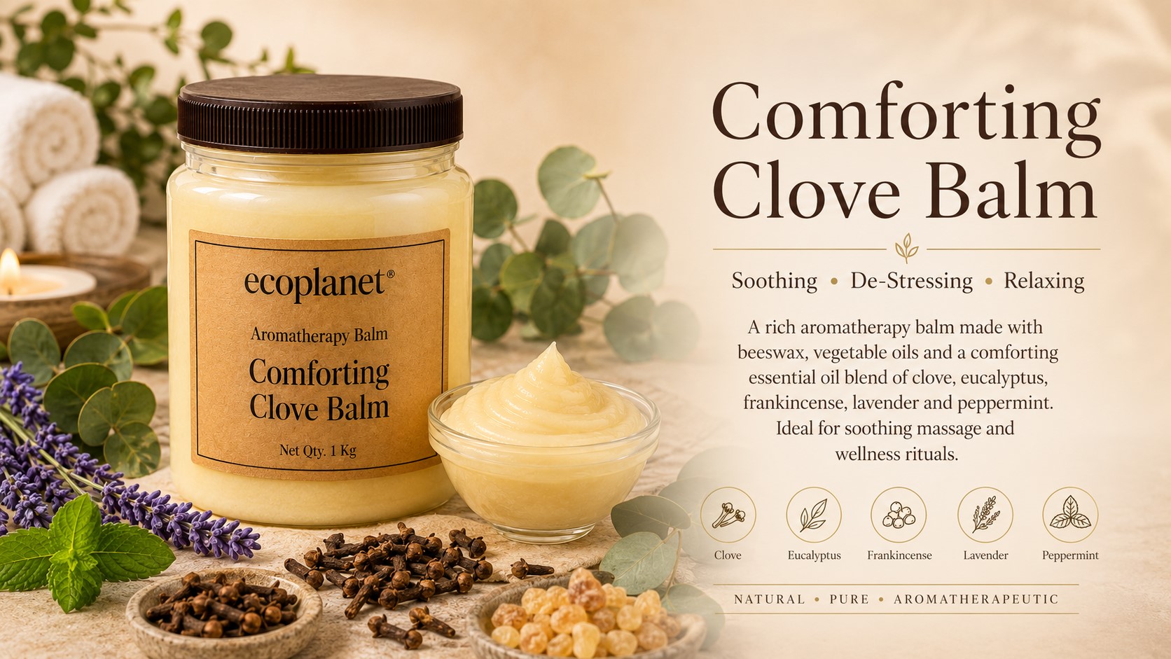 ecoplanet aromatherapy massage balm comforting clove