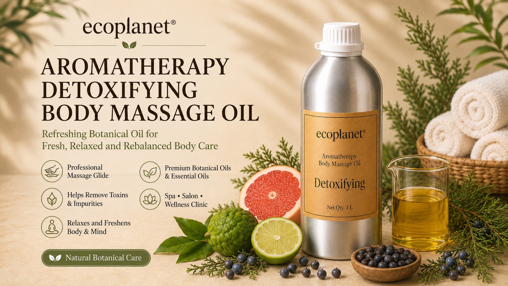 ecoplanet aromatherapy detoxifying body massage oil
