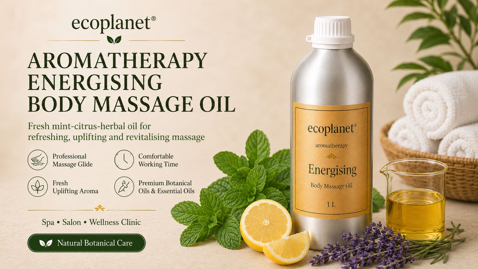ecoplanet aromatherapy body massage oil energising description