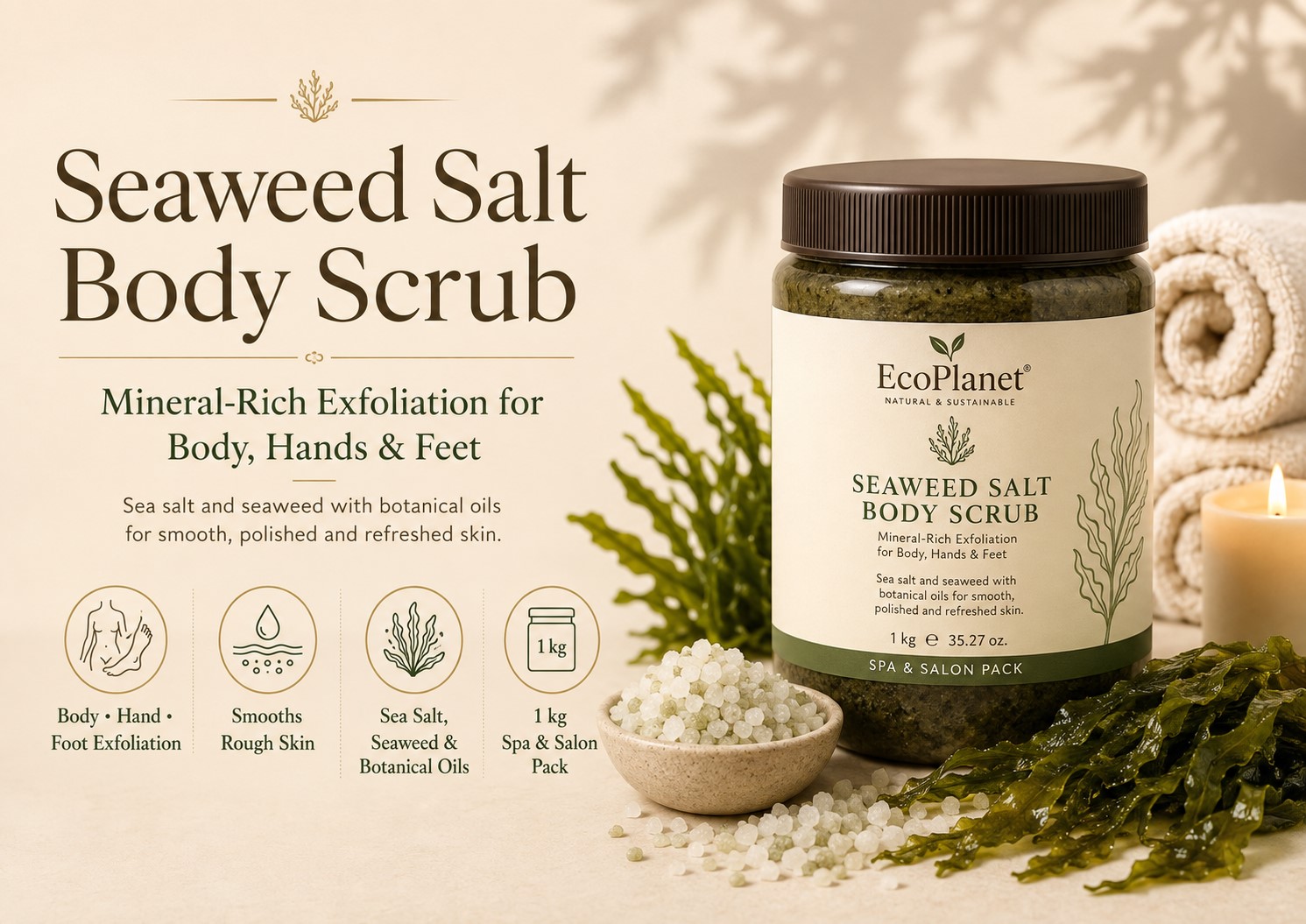seaweeds and salt scrub